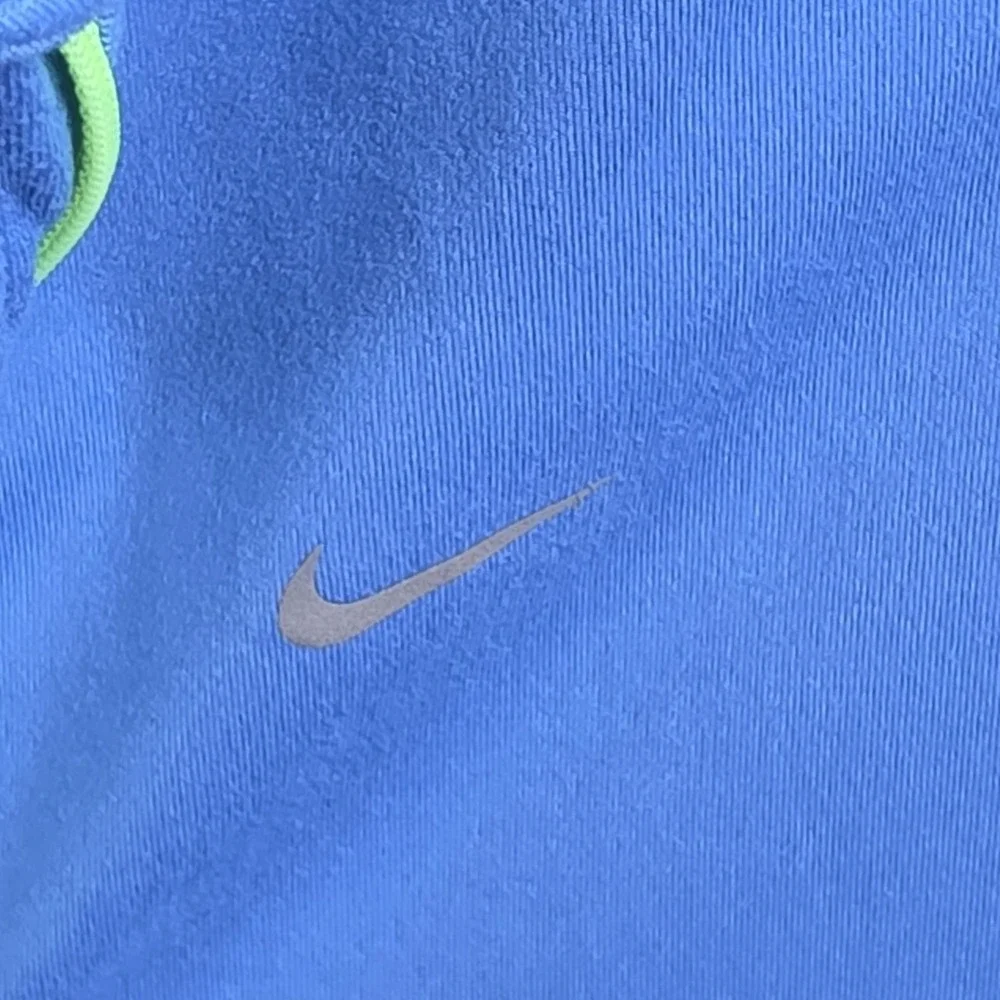 NIKE Running Dri-Fit 1/4 Zip Pullover‎ Activewear Shirt  SZ MEDIUM  Blue/Green
